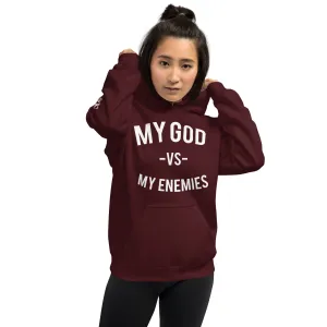 Classic My God Vs My Enemies Burgundy Hoodie