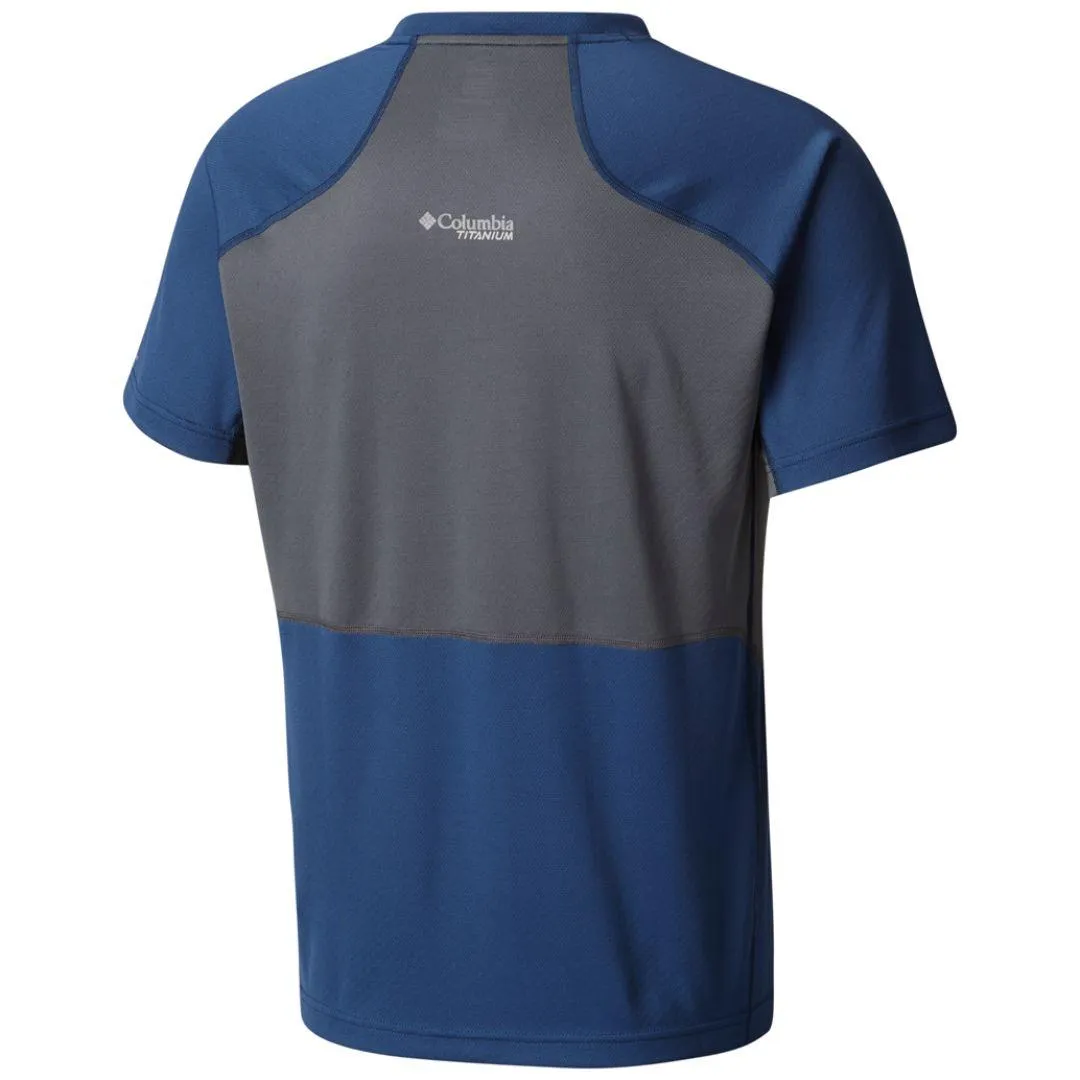 Columbia Men Blue Titan Trail Short Sleeve T-Shirt