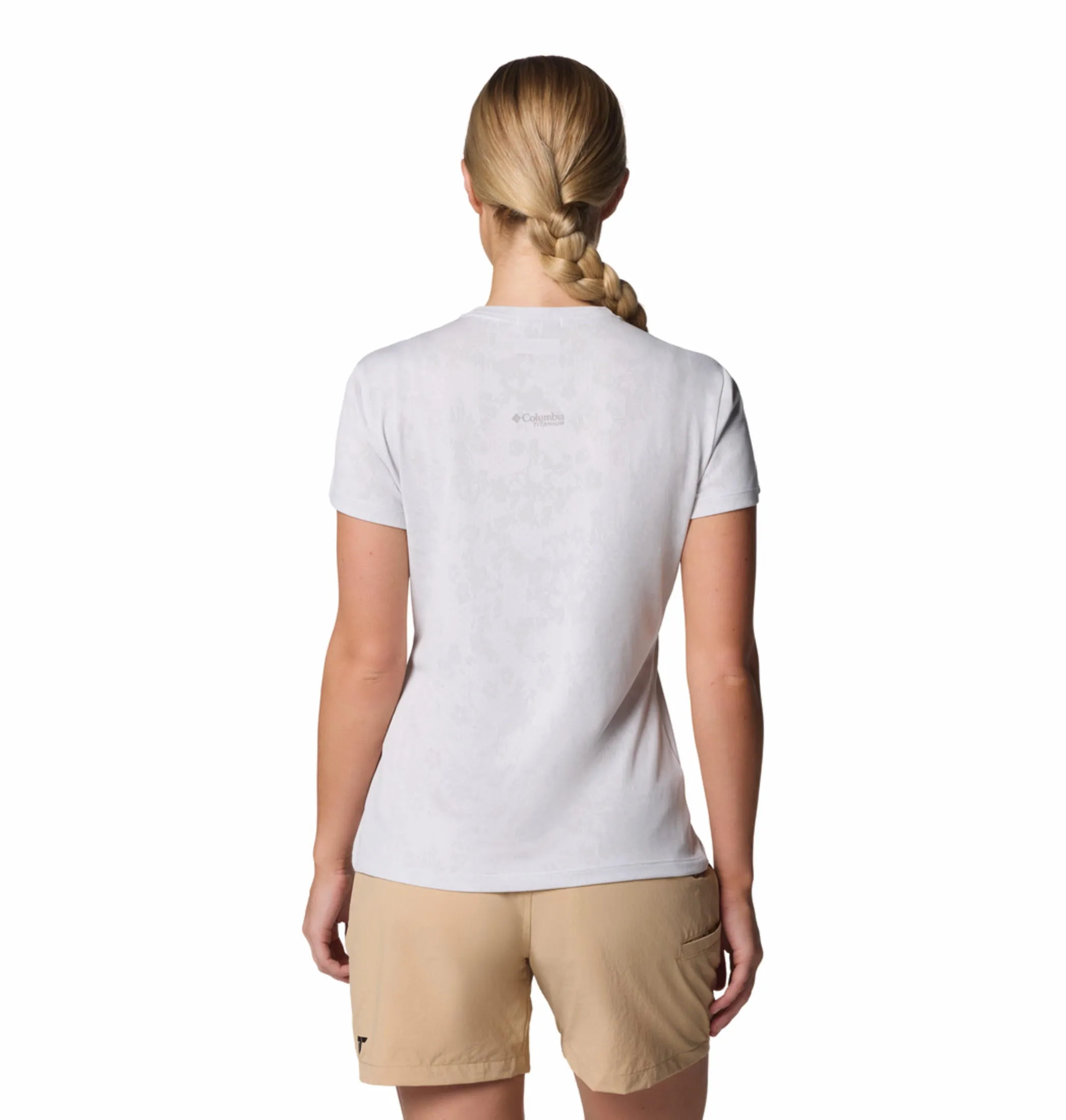 Columbia Womens White Omni-Wick Bluebird Canyon Short Sleeve Crew Tshirt