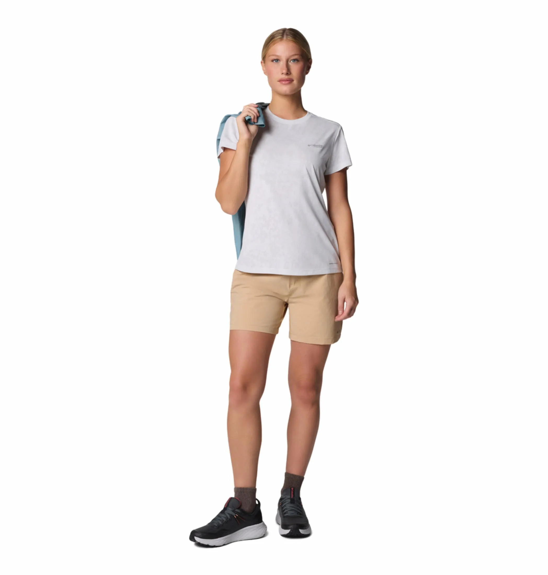 Columbia Womens White Omni-Wick Bluebird Canyon Short Sleeve Crew Tshirt