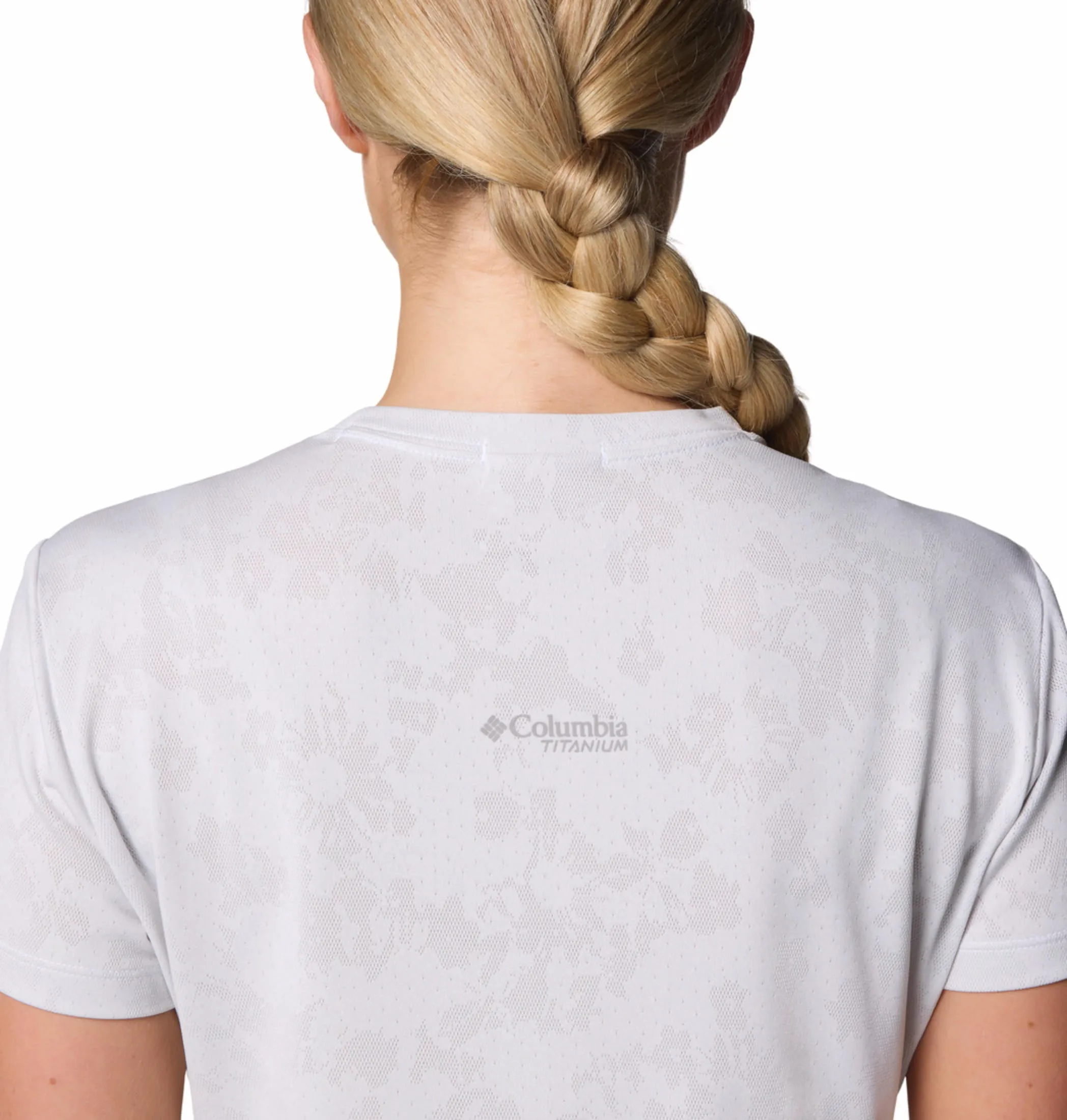 Columbia Womens White Omni-Wick Bluebird Canyon Short Sleeve Crew Tshirt