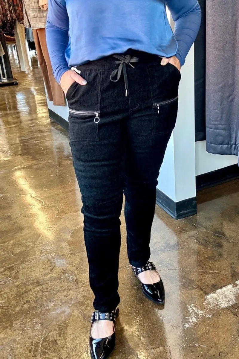 Corduroy Jogger Pants with Pockets-FINAL SALE