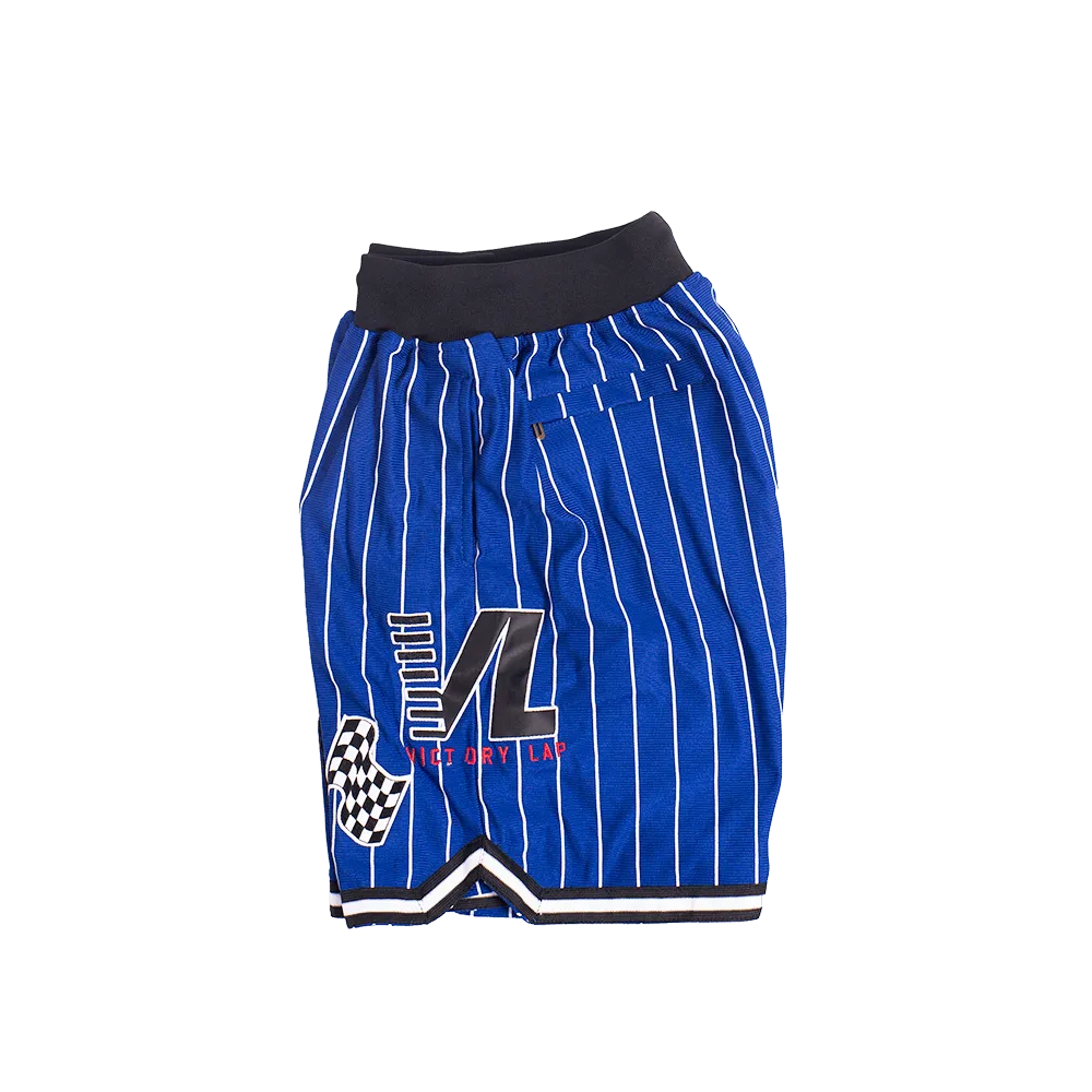 CRENSHAW PINSTRIPE BASKETBALL SHORTS BLUE