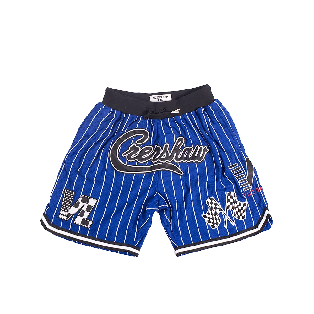 CRENSHAW PINSTRIPE BASKETBALL SHORTS BLUE