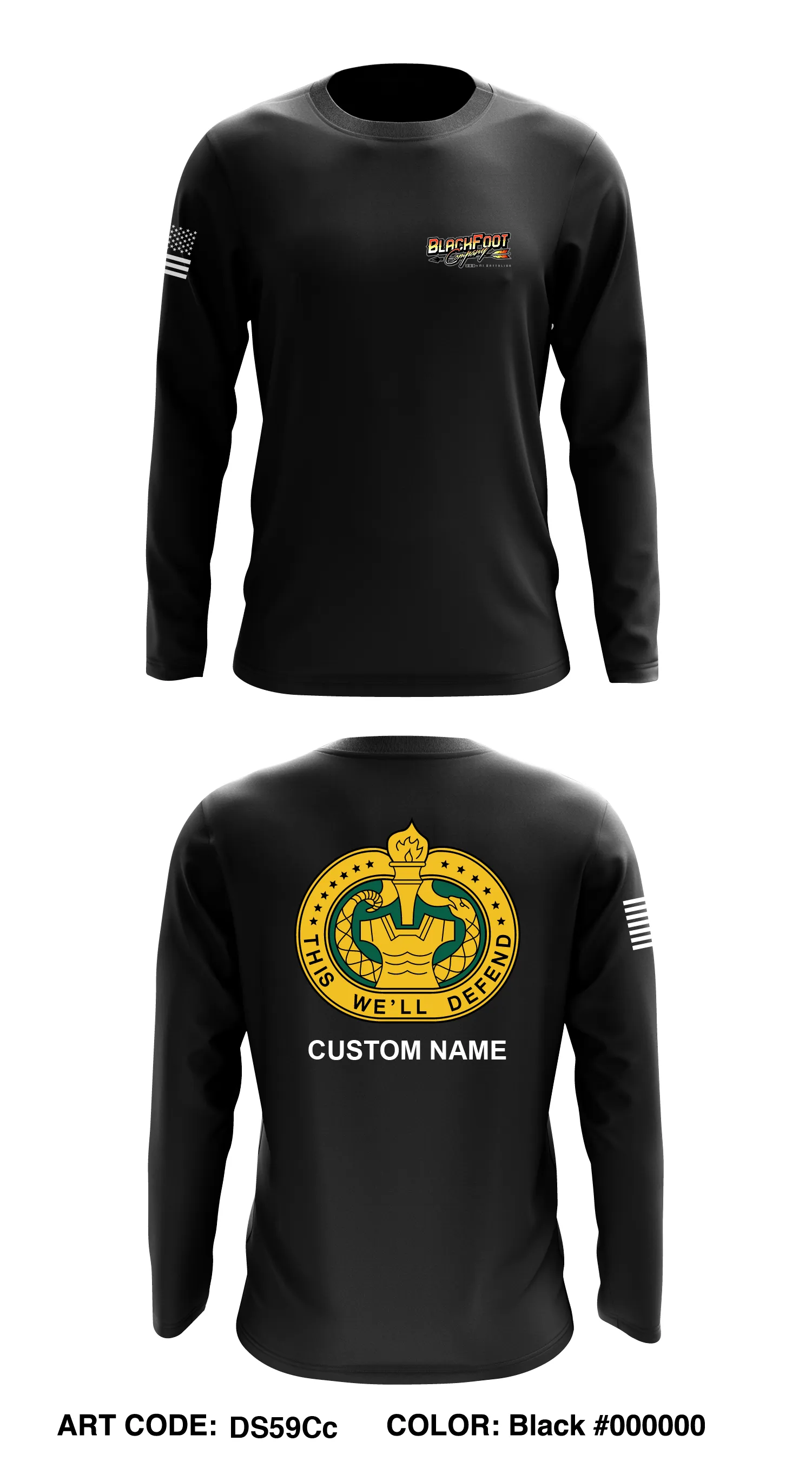 CUSTOM - B Co 309th MI BN DS  Core Men's LS Performance Tee - DS59Cc