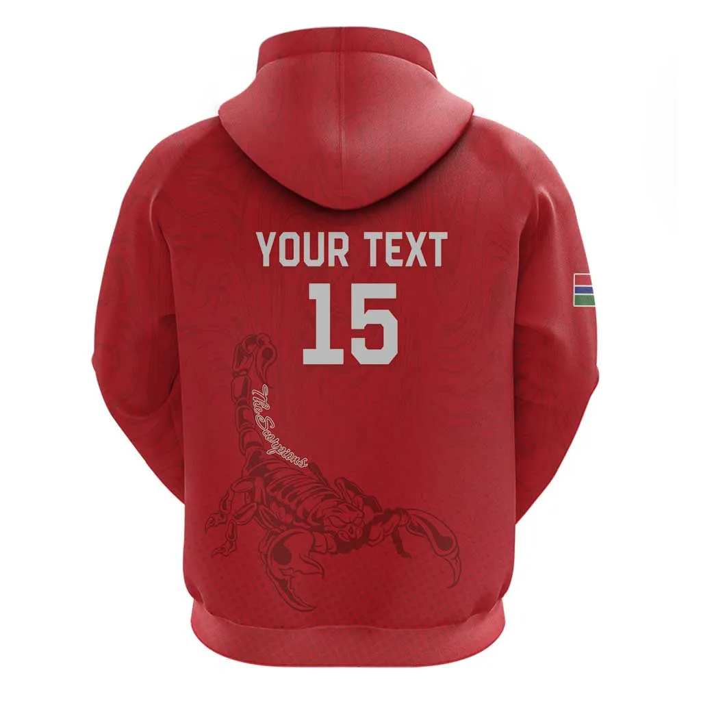 Custom Gambia Football Zip Hoodie Scorpions Never Die LT15