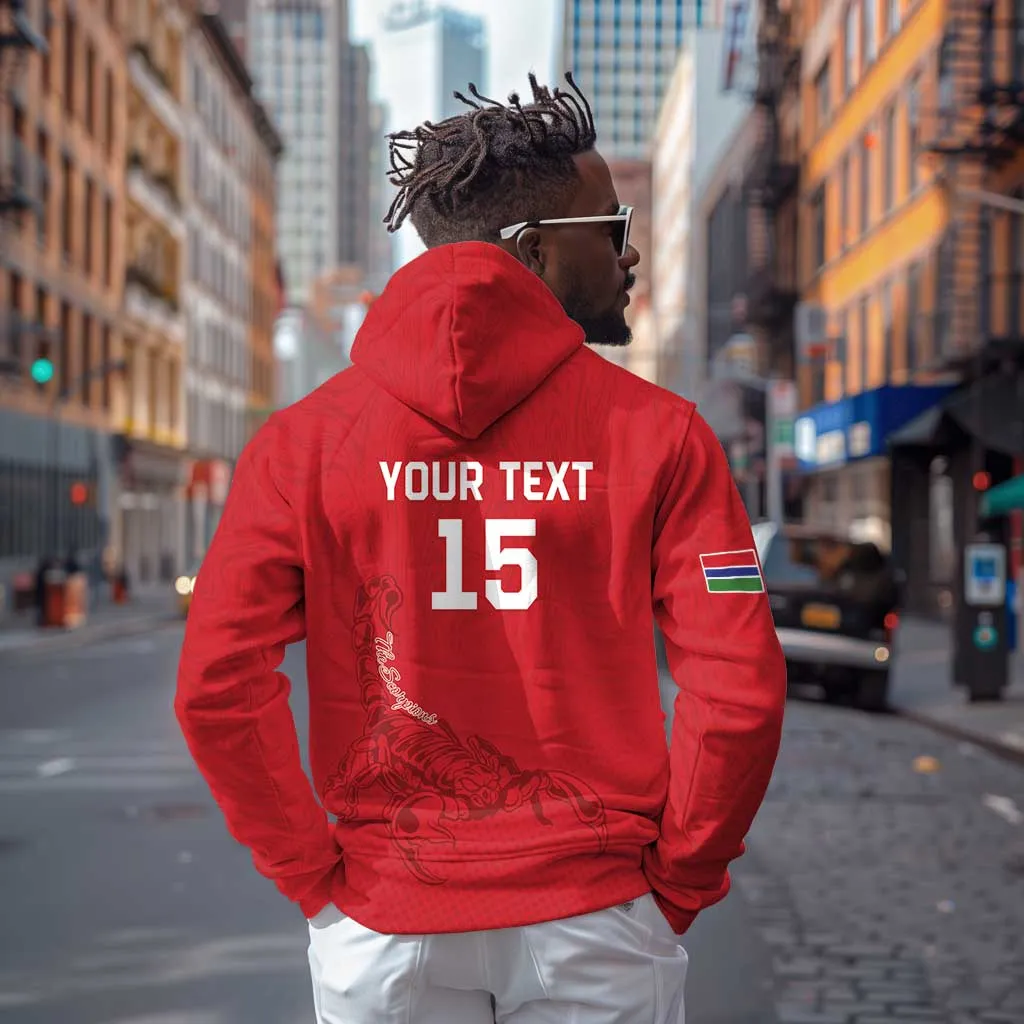 Custom Gambia Football Zip Hoodie Scorpions Never Die LT15