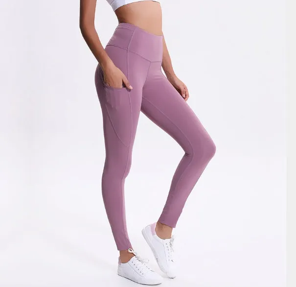 Custom Printed Yoga Pants with Side Pockets YS9330W