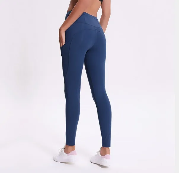 Custom Printed Yoga Pants with Side Pockets YS9330W