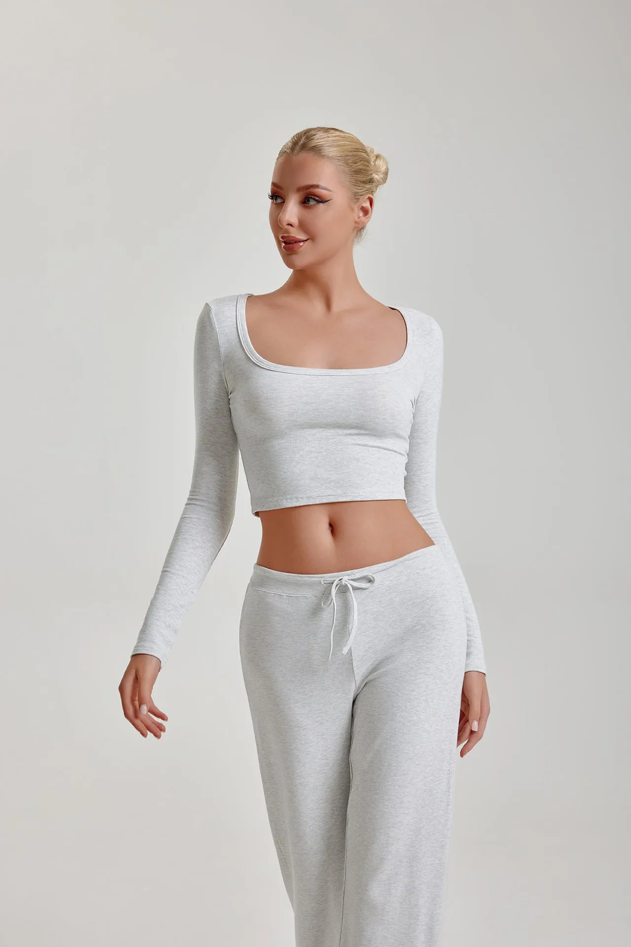 DAYDREAM TWO PIECE SET - LIGHT HEATHER GREY