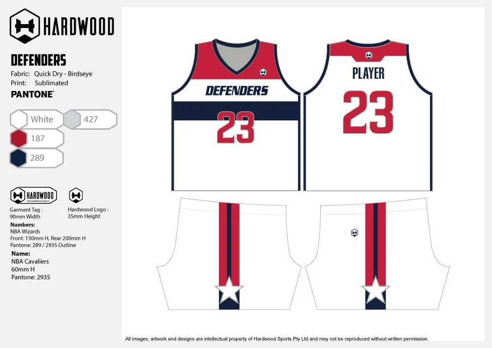 Defenders Basketball Uniform Set