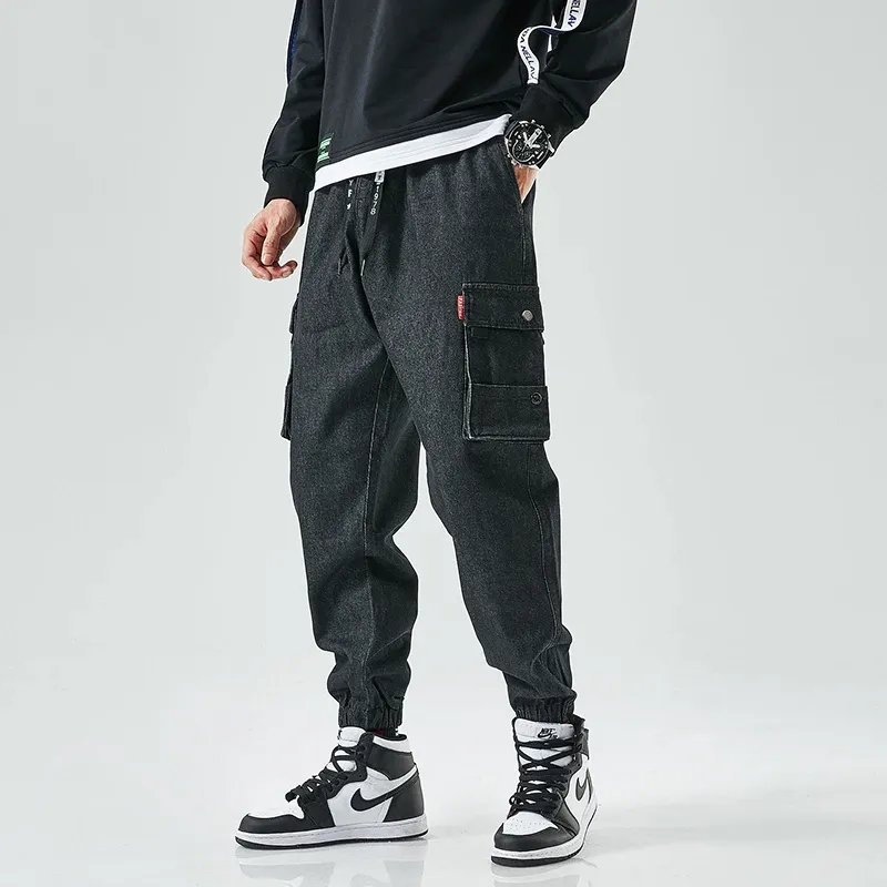 Denim Cargo Jogger Pants