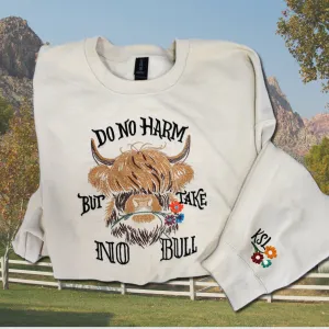 Do No Harm Highland Cow Crewneck Sweatshirt