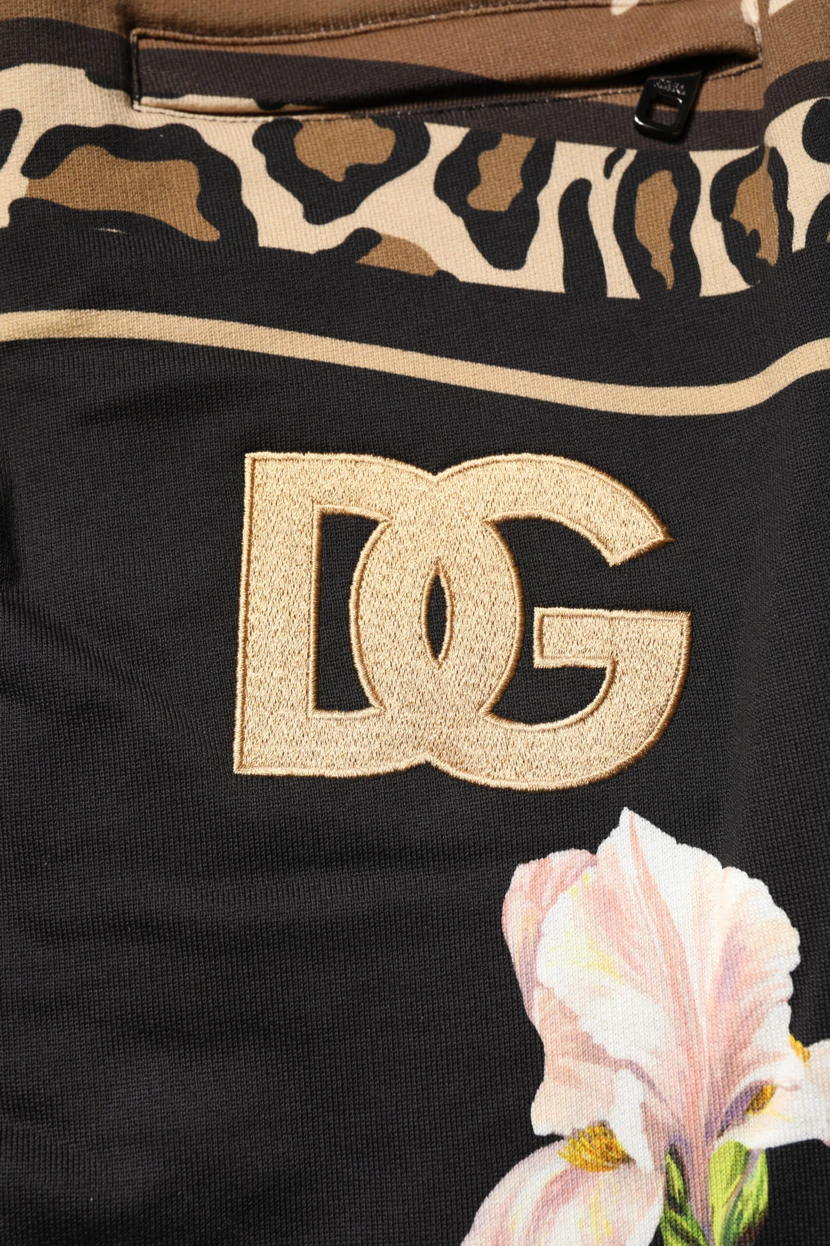 Dolce & Gabbana Black Floral Cotton Jogger Sweatpants Pants