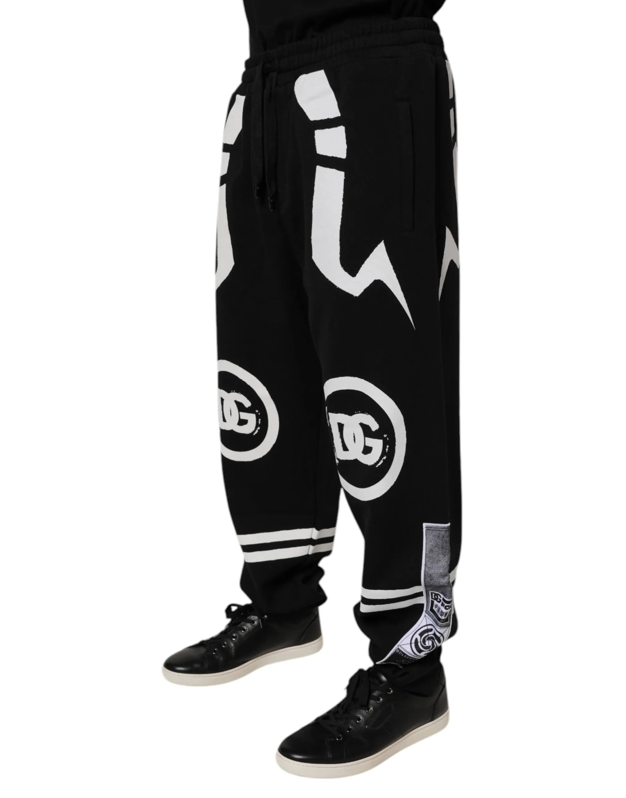 Dolce & Gabbana Black Logo Cotton Jogger Sweatpants Pants