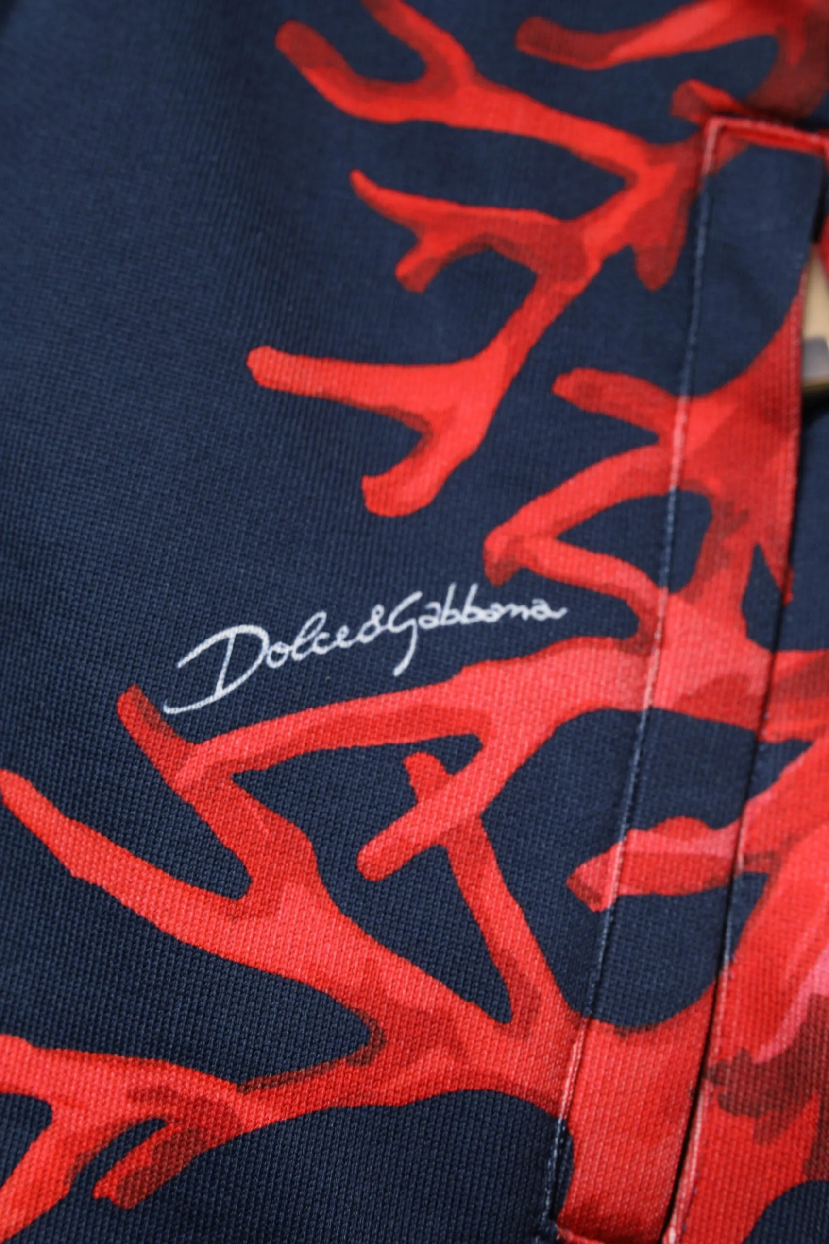 Dolce & Gabbana Dark Blue Corals Jogger Men Sweatpants Pants