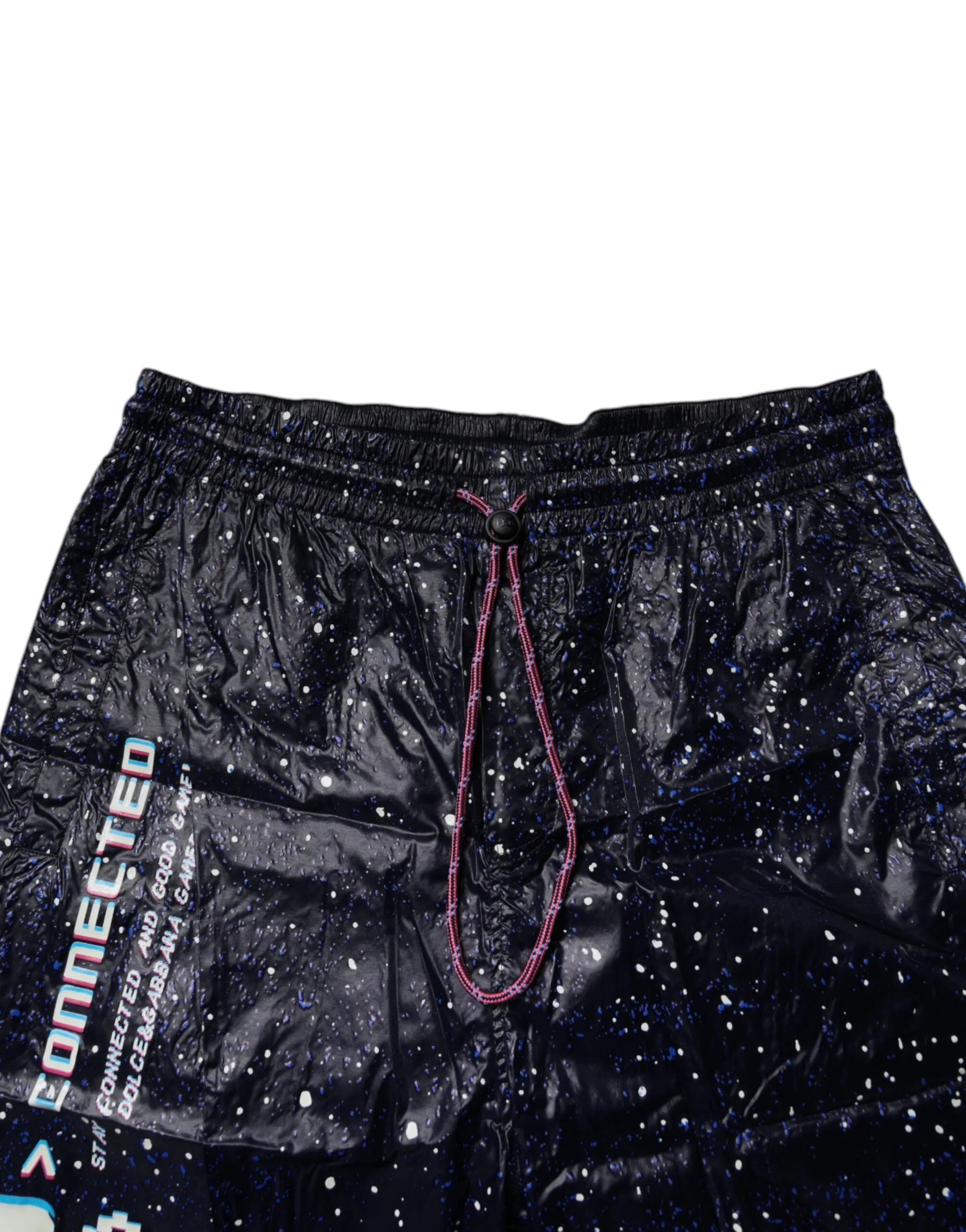 Dolce & Gabbana Dark Blue DG Game Print Cotton Jogger Pants