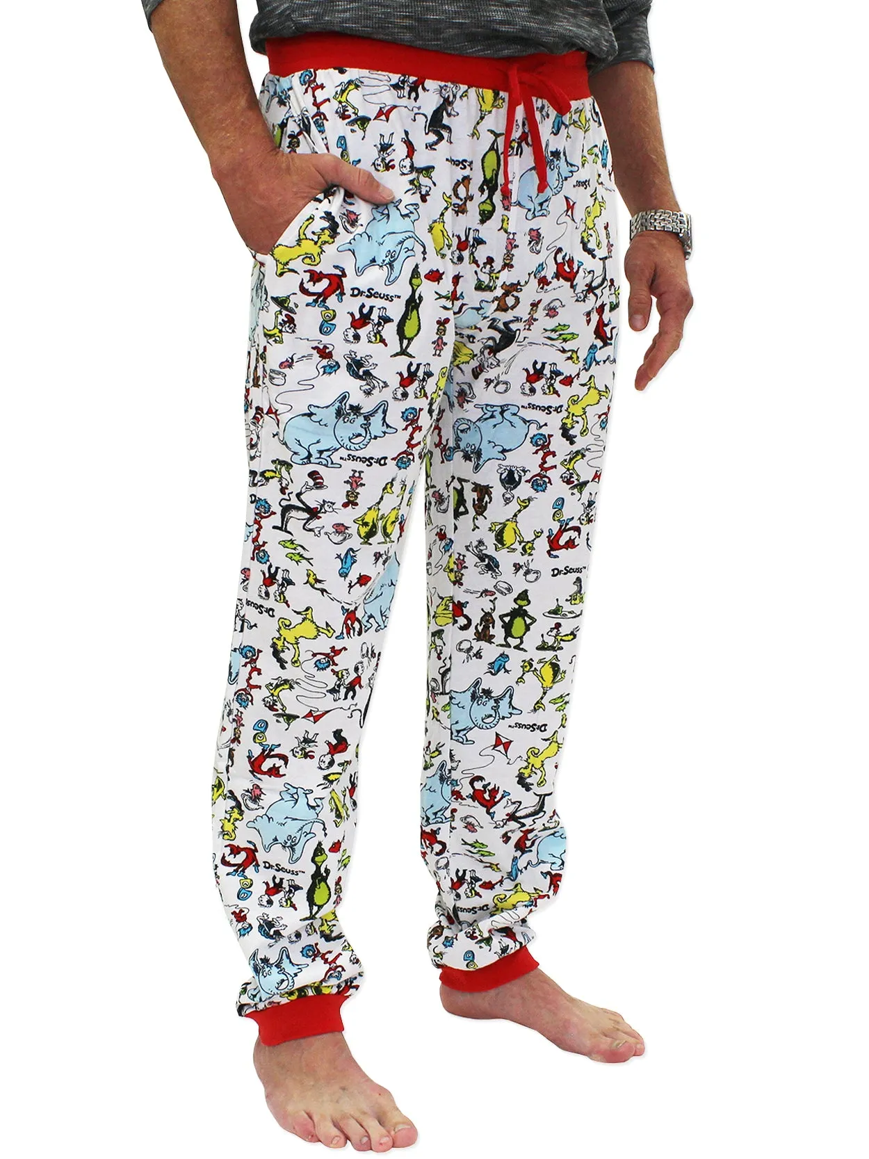 Dr. Seuss Characters Grinch Cat in the Hat Holiday Jogger Pajama Pants