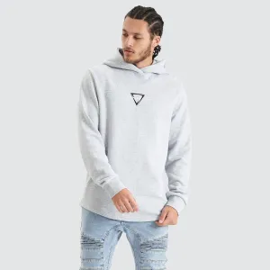 Eight Rank Dual Curved Hoodie Grey Marle