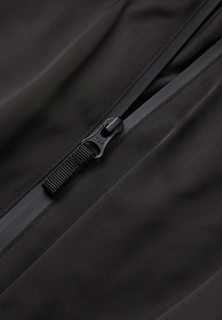 Elasticated-waistband Pleated-detail Windbreaker Dress
