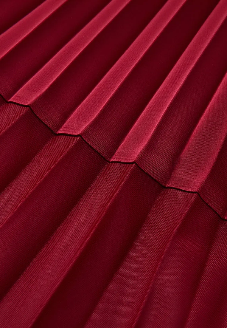 Elasticated-waistband Pleated-detail Windbreaker Dress