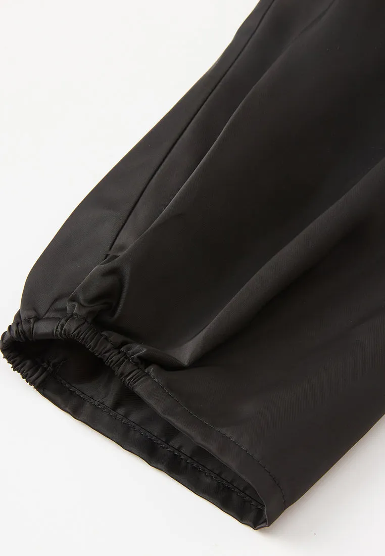 Elasticated-waistband Pleated-detail Windbreaker Dress