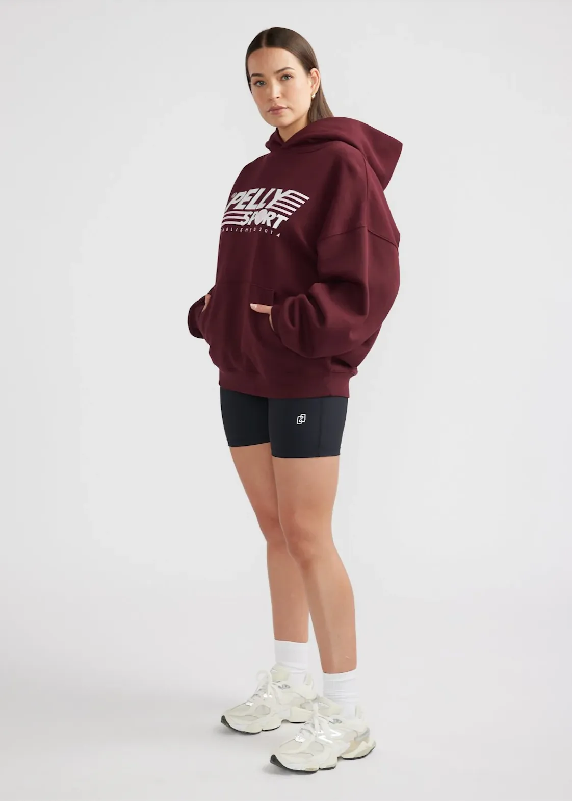 ENA PELLY Classic Sport Hoodie - Cherry Cola