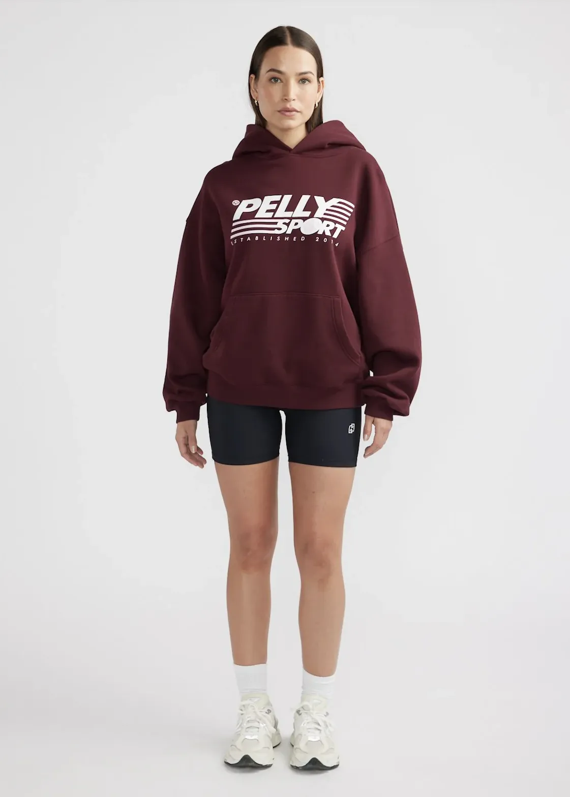 ENA PELLY Classic Sport Hoodie - Cherry Cola