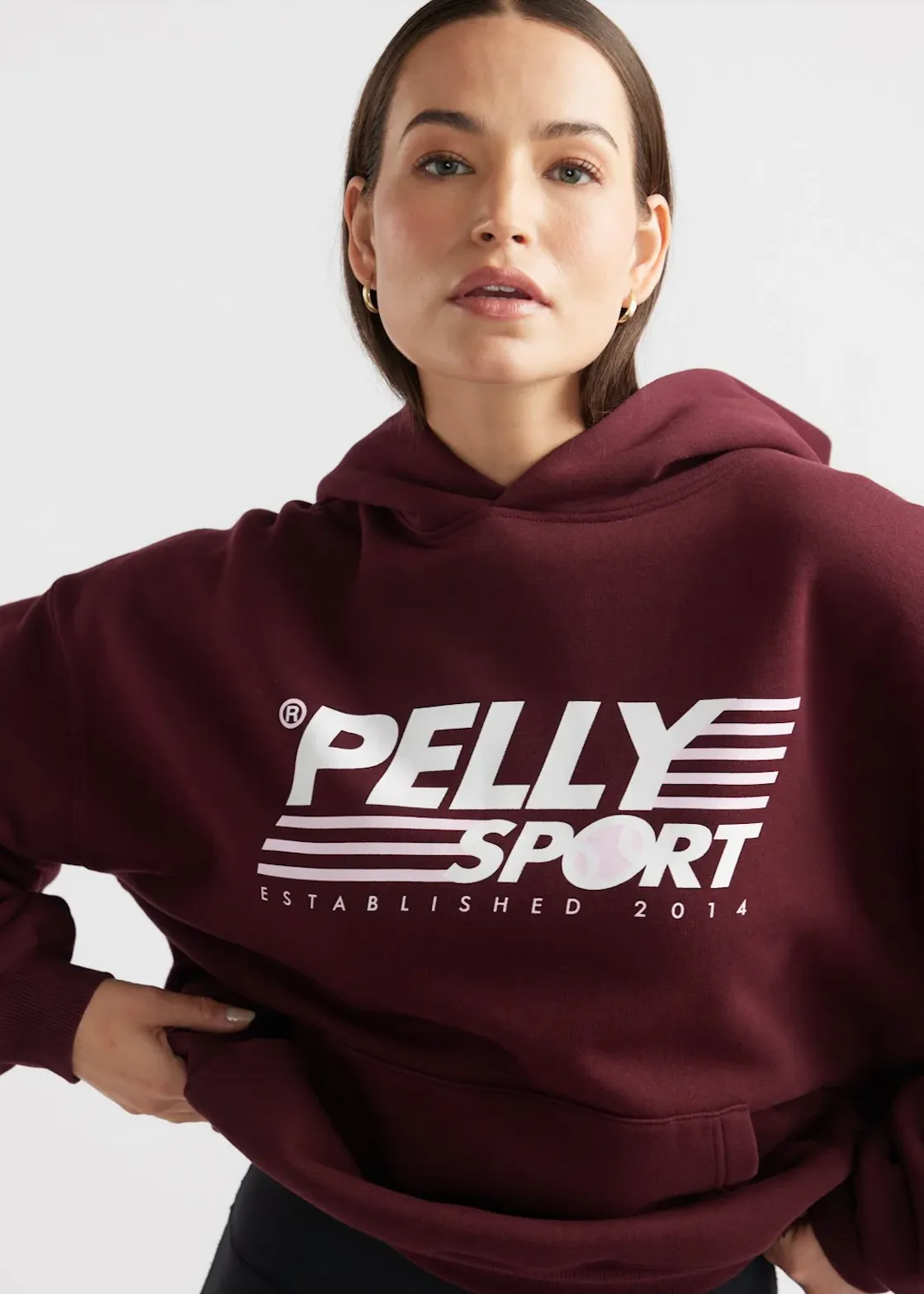 ENA PELLY Classic Sport Hoodie - Cherry Cola