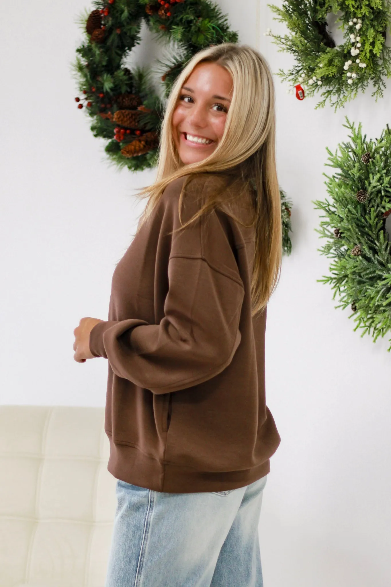 Everyday Scuba Pullover in Brown