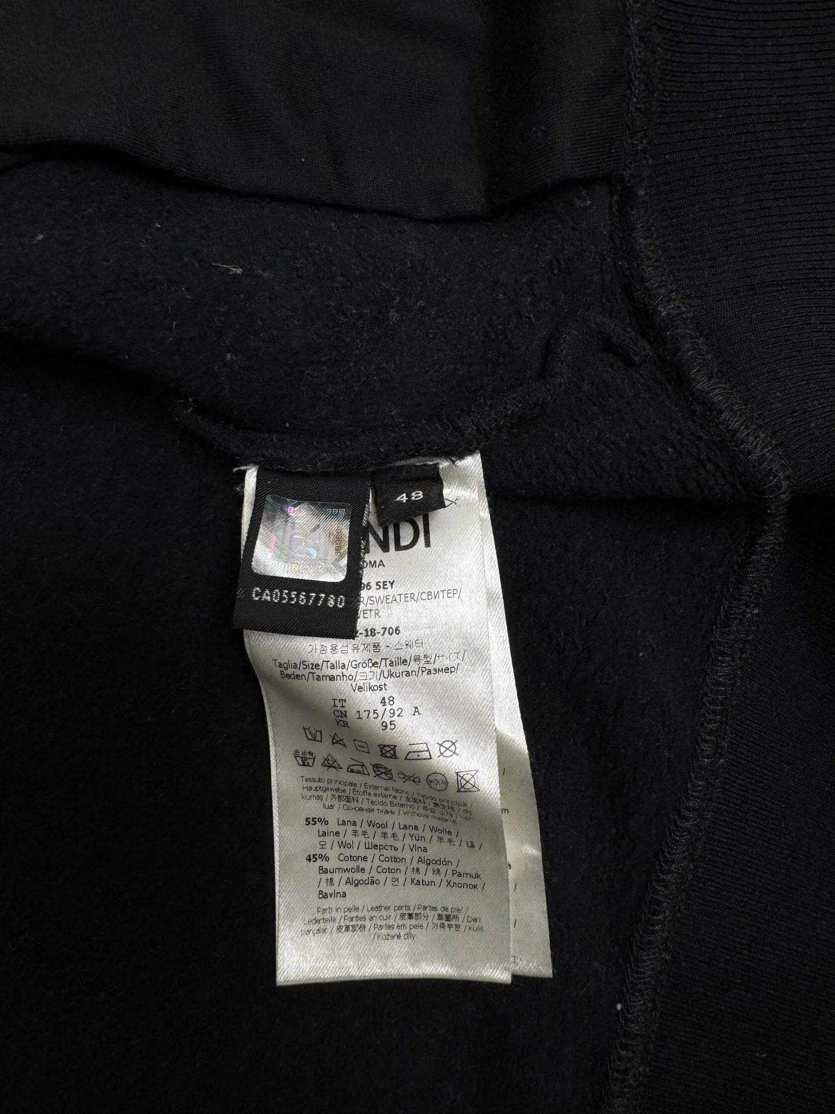Fendi Monster Eyes Zip-Up Hoodie - Black