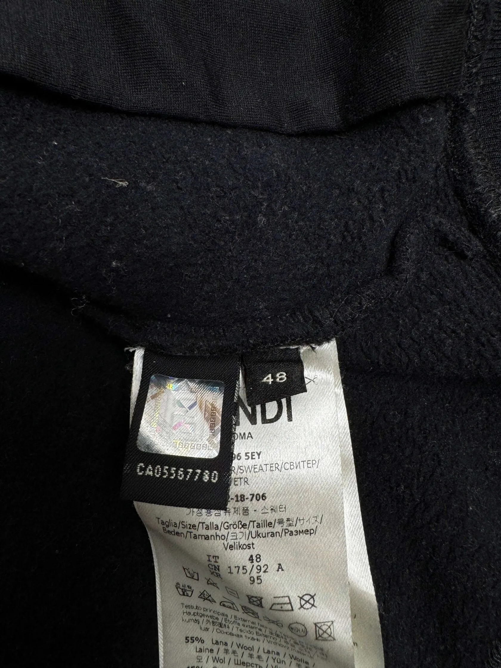 Fendi Monster Eyes Zip-Up Hoodie - Black