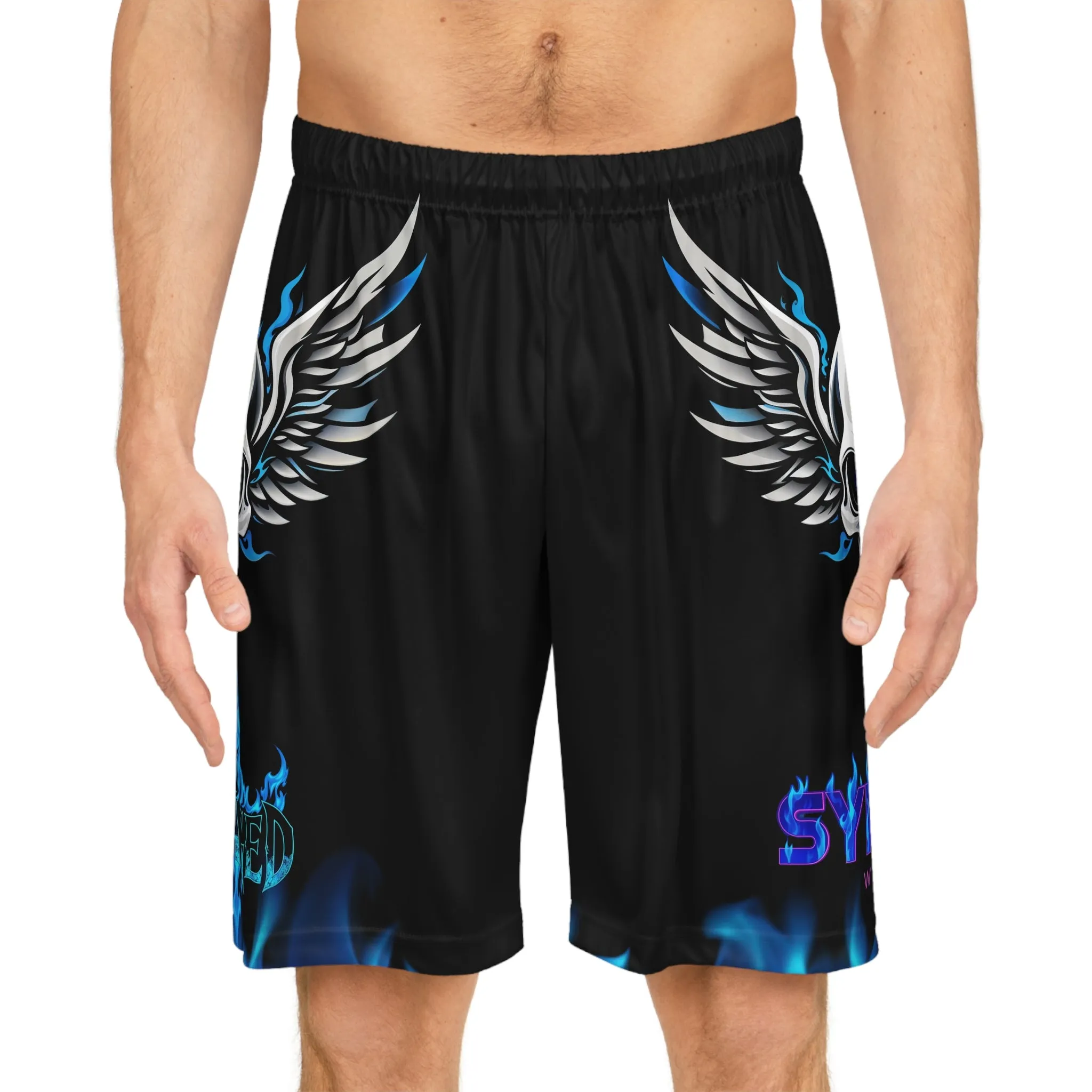Flaming Skull Basketball Shorts