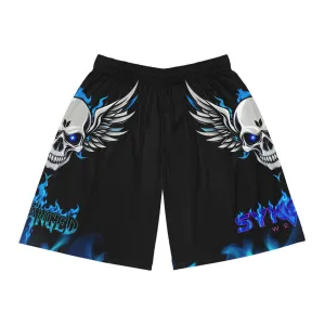 Flaming Skull Basketball Shorts