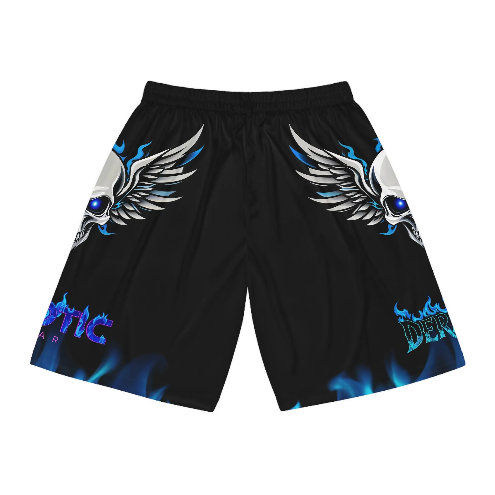 Flaming Skull Basketball Shorts