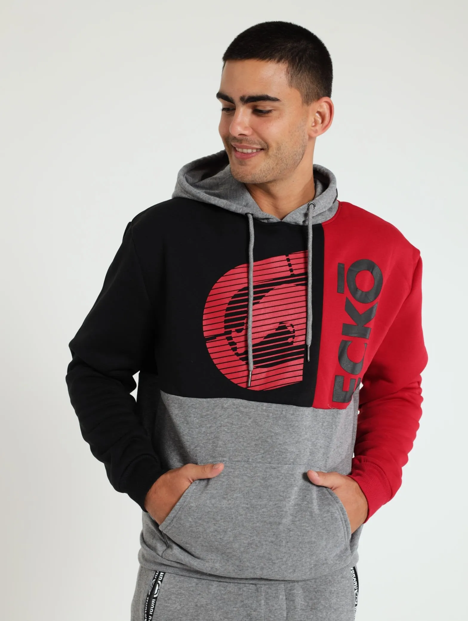 Fleece Cut N Sew Tracktop - Black/Grey