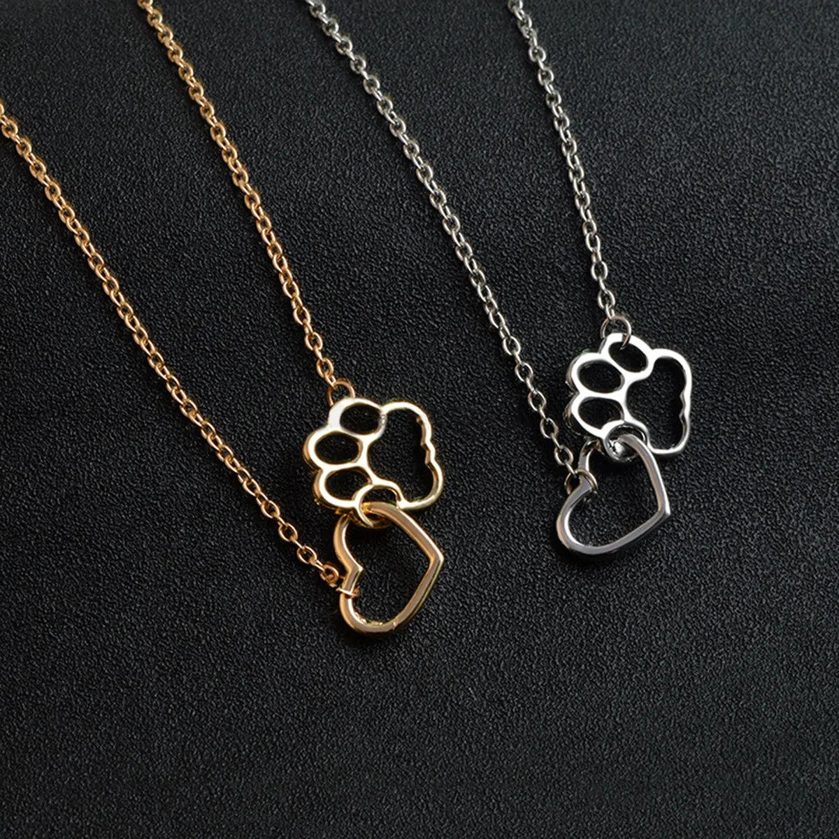 FREE Happy Hear & Paw Print Necklace (2 Colors)