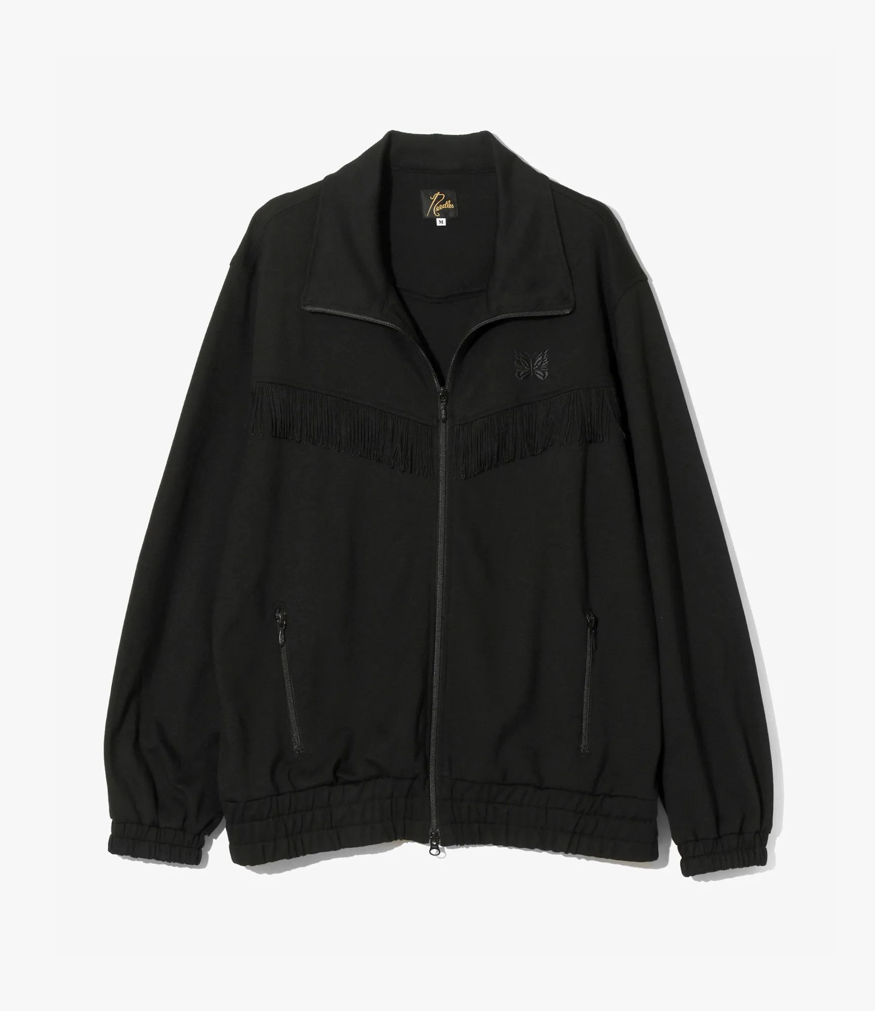 Fringe Track Jacket – Black Rayon Jersey