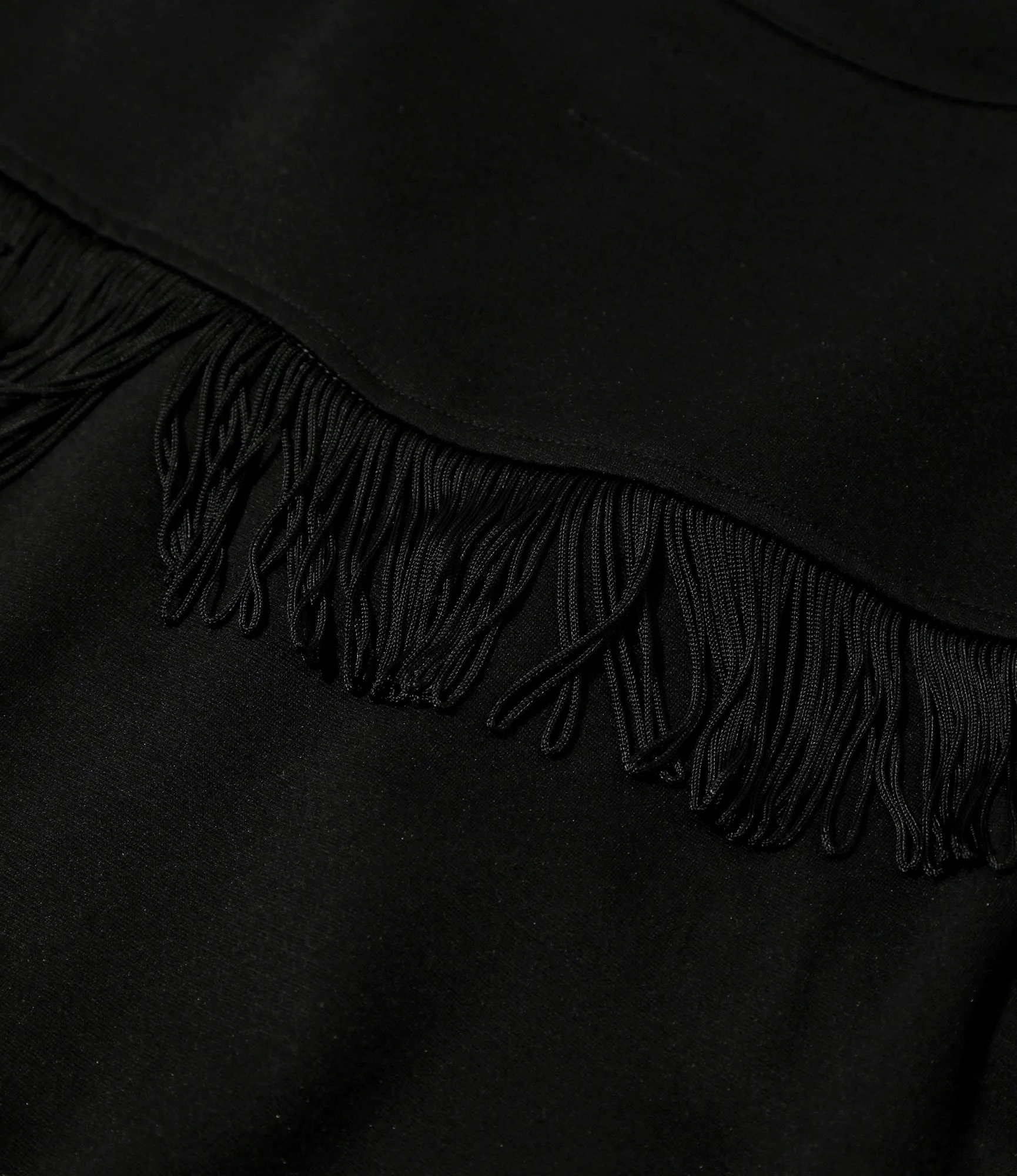 Fringe Track Jacket – Black Rayon Jersey