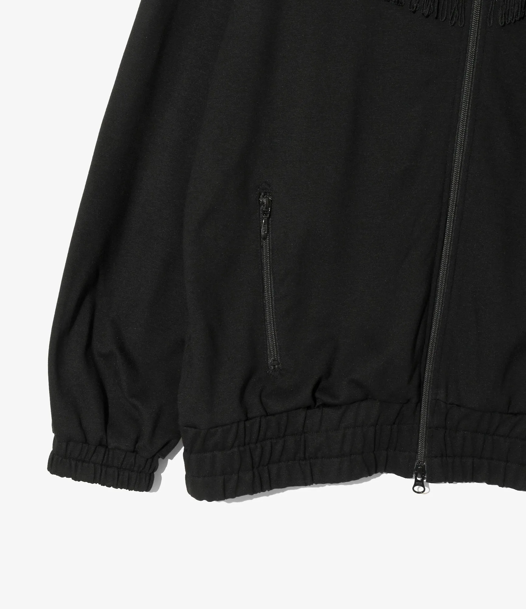 Fringe Track Jacket – Black Rayon Jersey