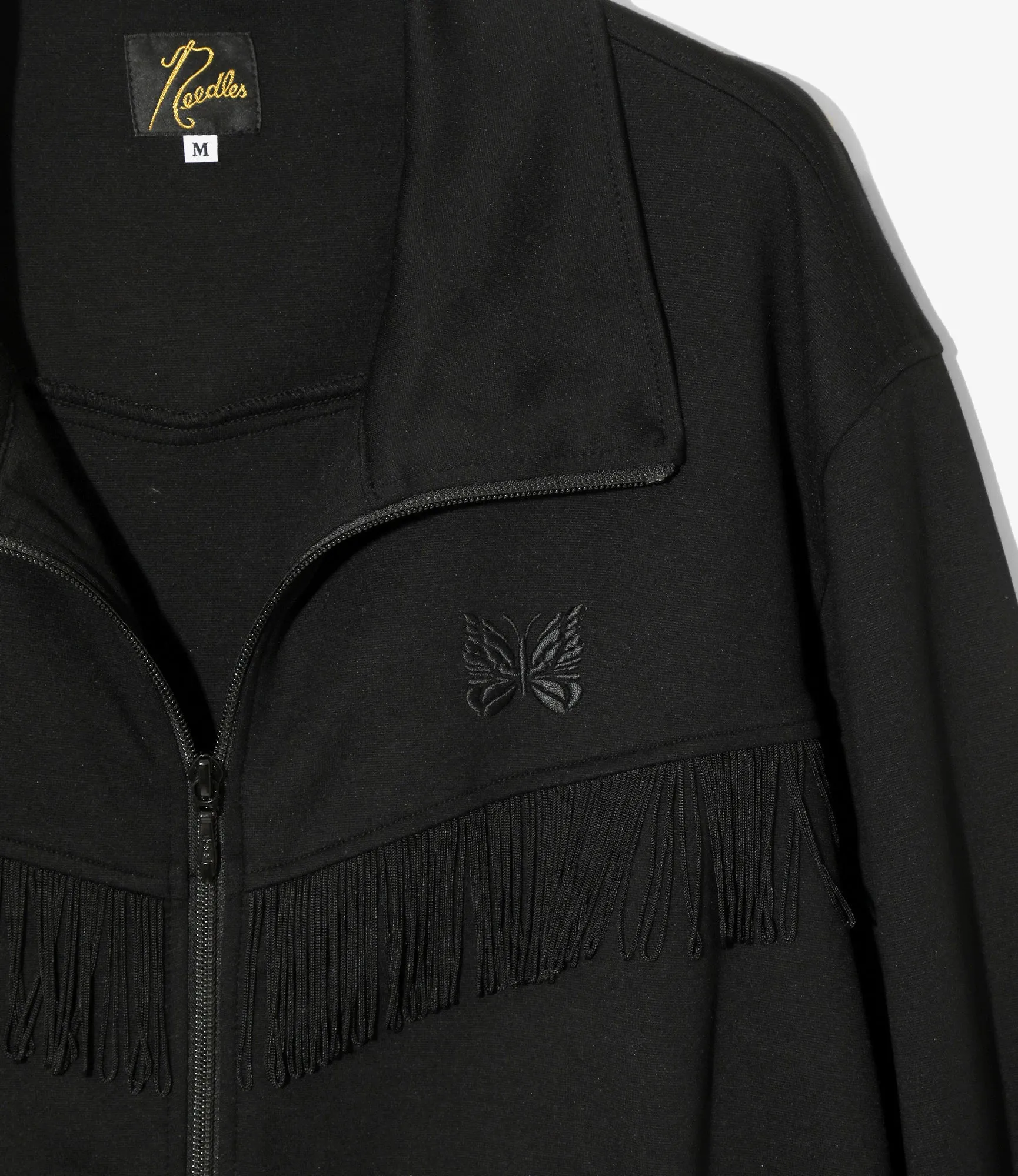 Fringe Track Jacket – Black Rayon Jersey