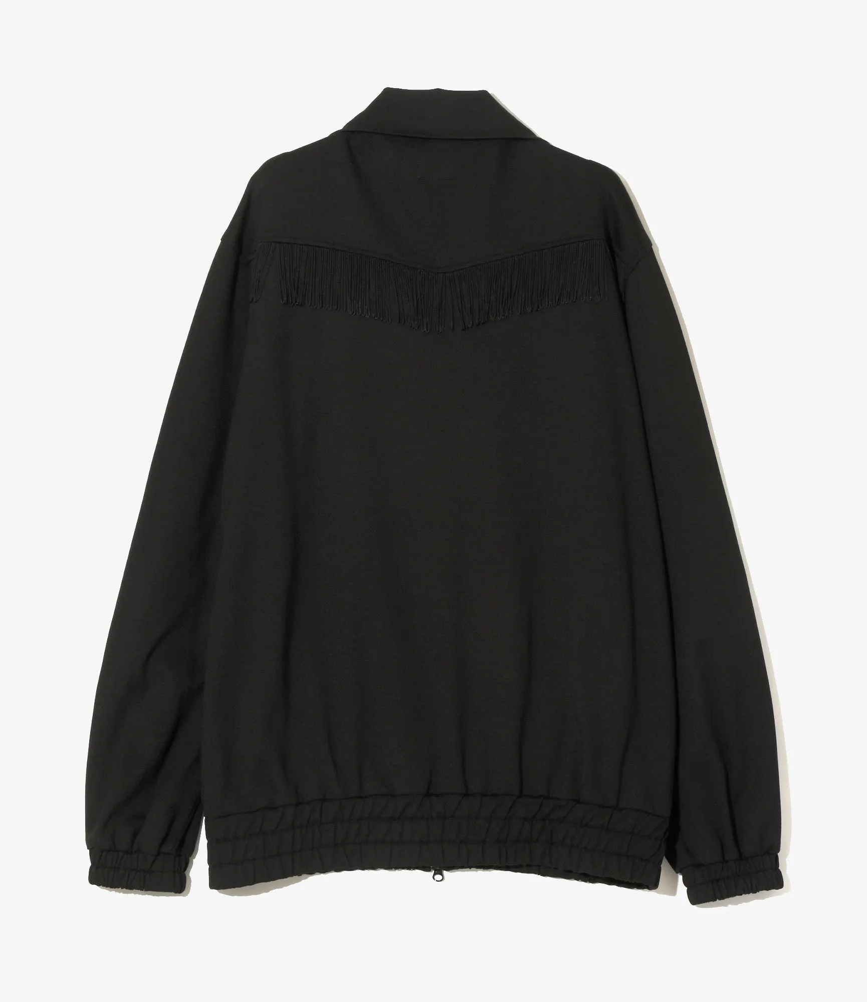 Fringe Track Jacket – Black Rayon Jersey