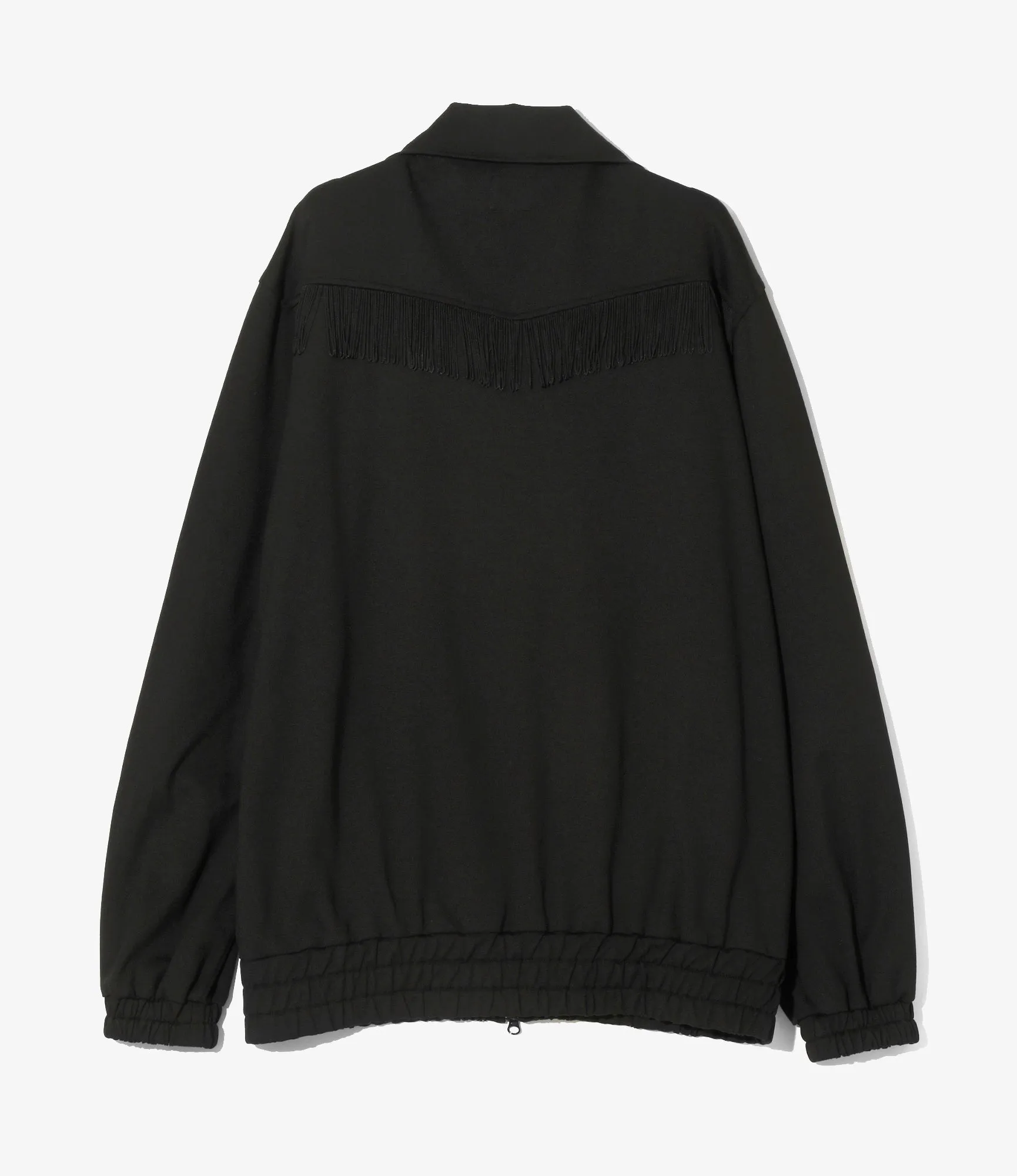 Fringe Track Jacket – Black Rayon Jersey