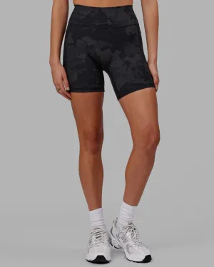 Fusion Mid Short Tights with Pockets - Black Camo