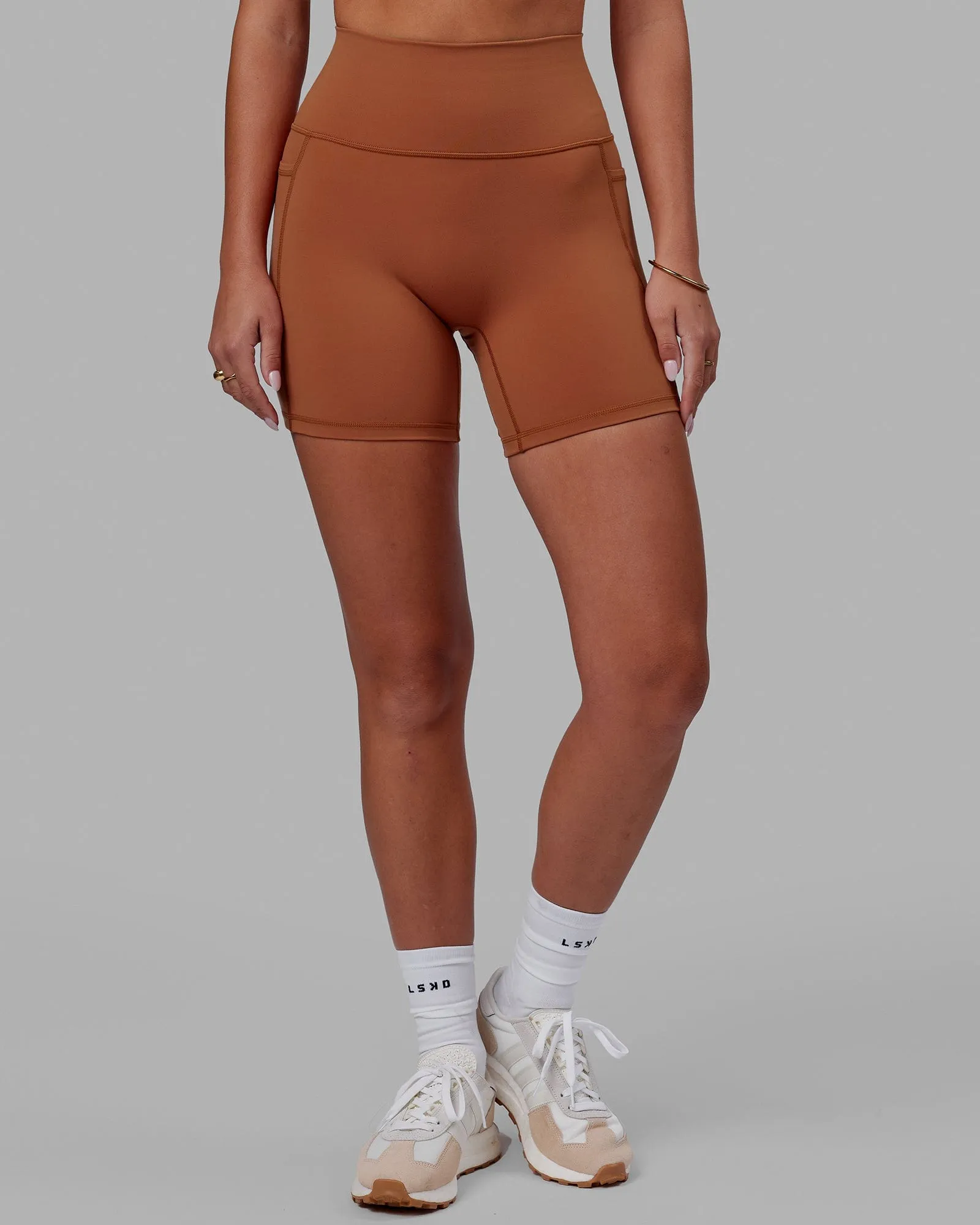 Fusion Mid Short Tights with Pockets - Hazel
