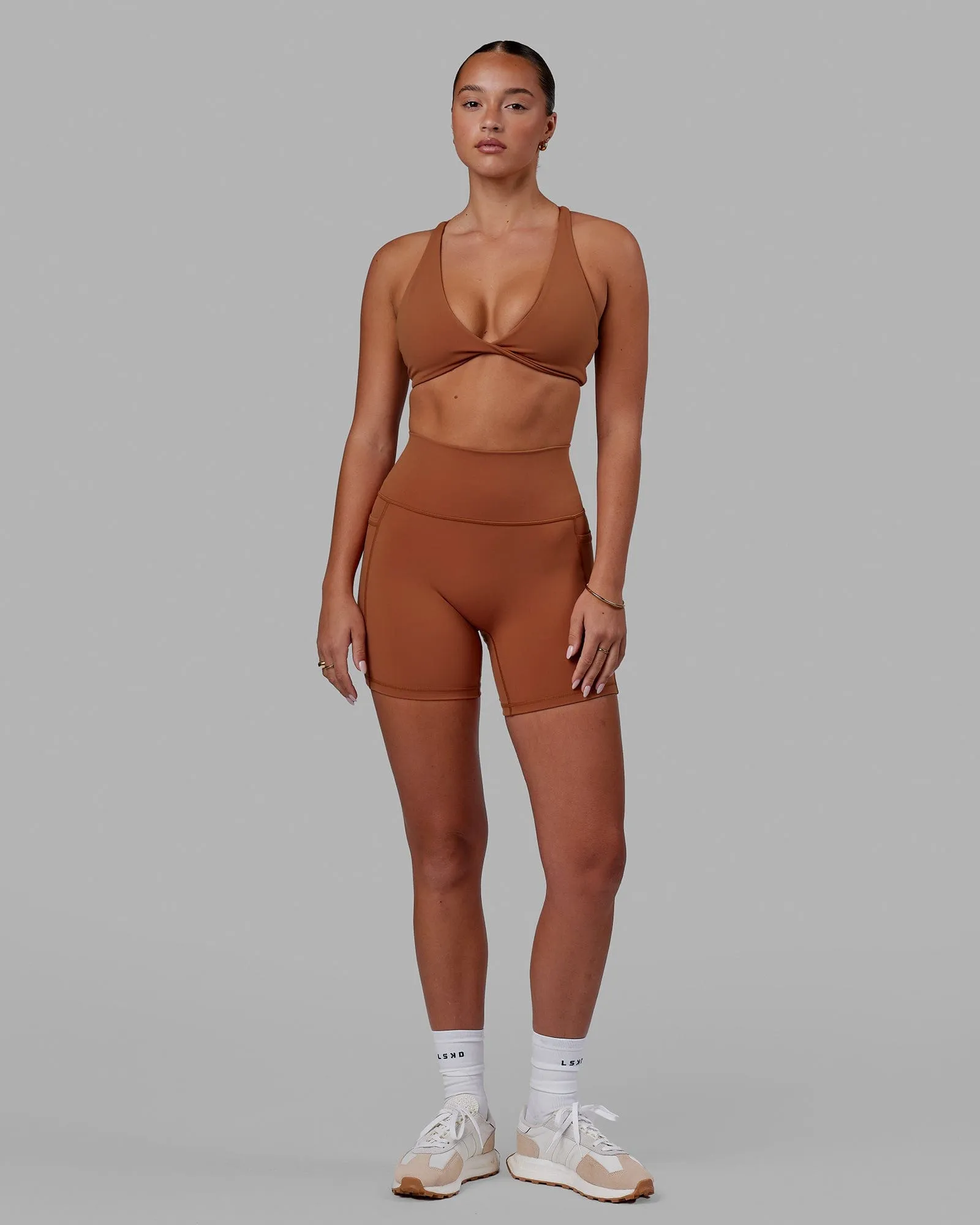 Fusion Mid Short Tights with Pockets - Hazel