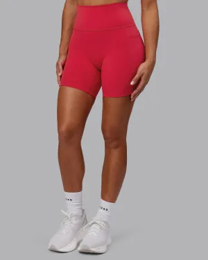 Fusion Mid Short Tights with Pockets - Scarlet