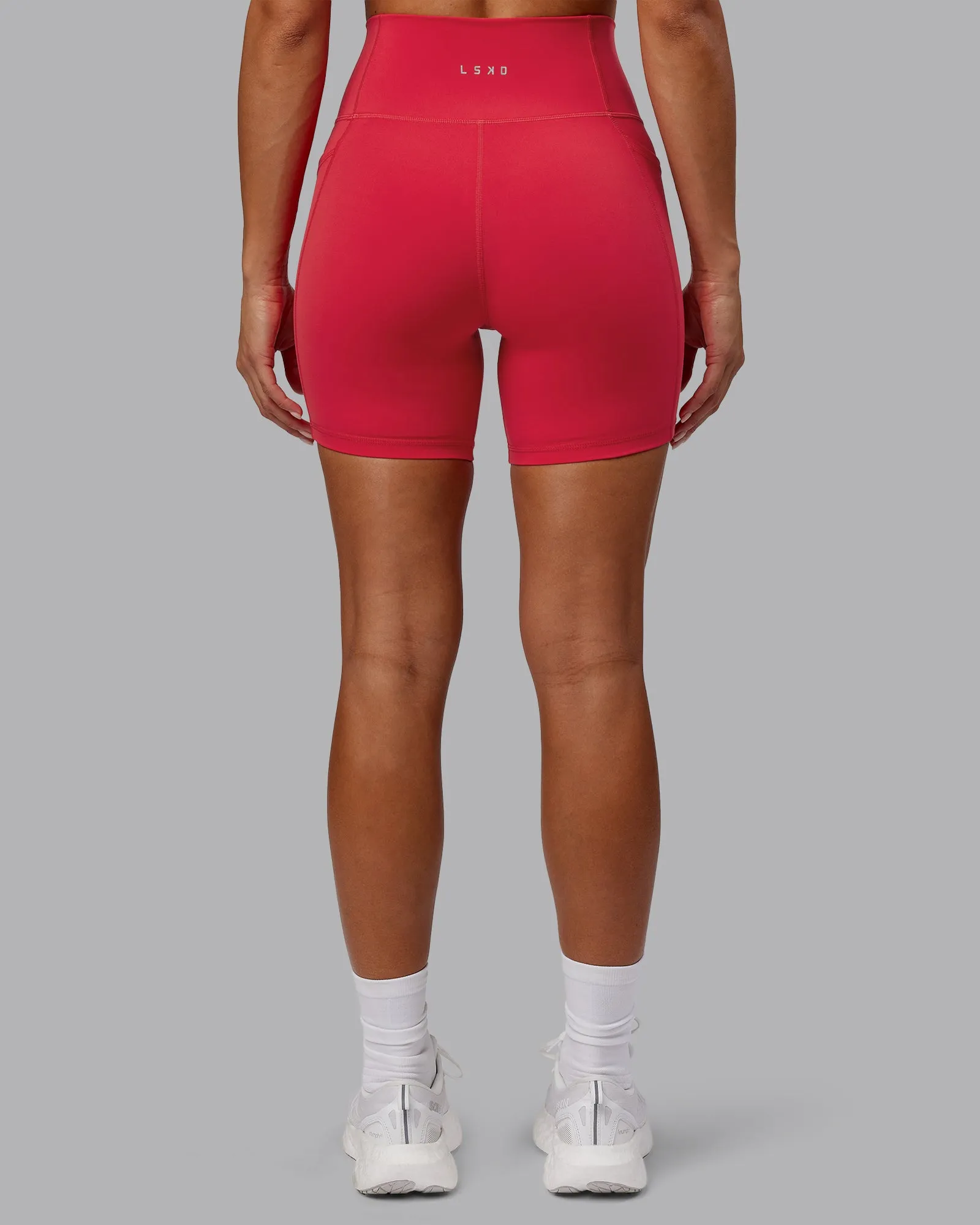 Fusion Mid Short Tights with Pockets - Scarlet