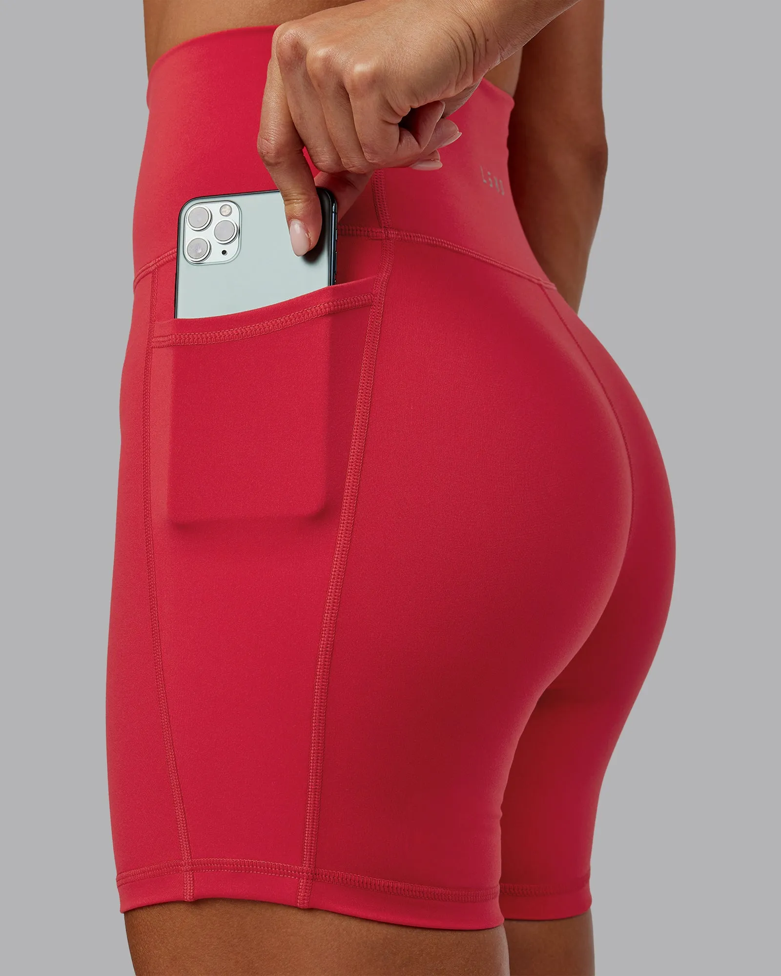 Fusion Mid Short Tights with Pockets - Scarlet