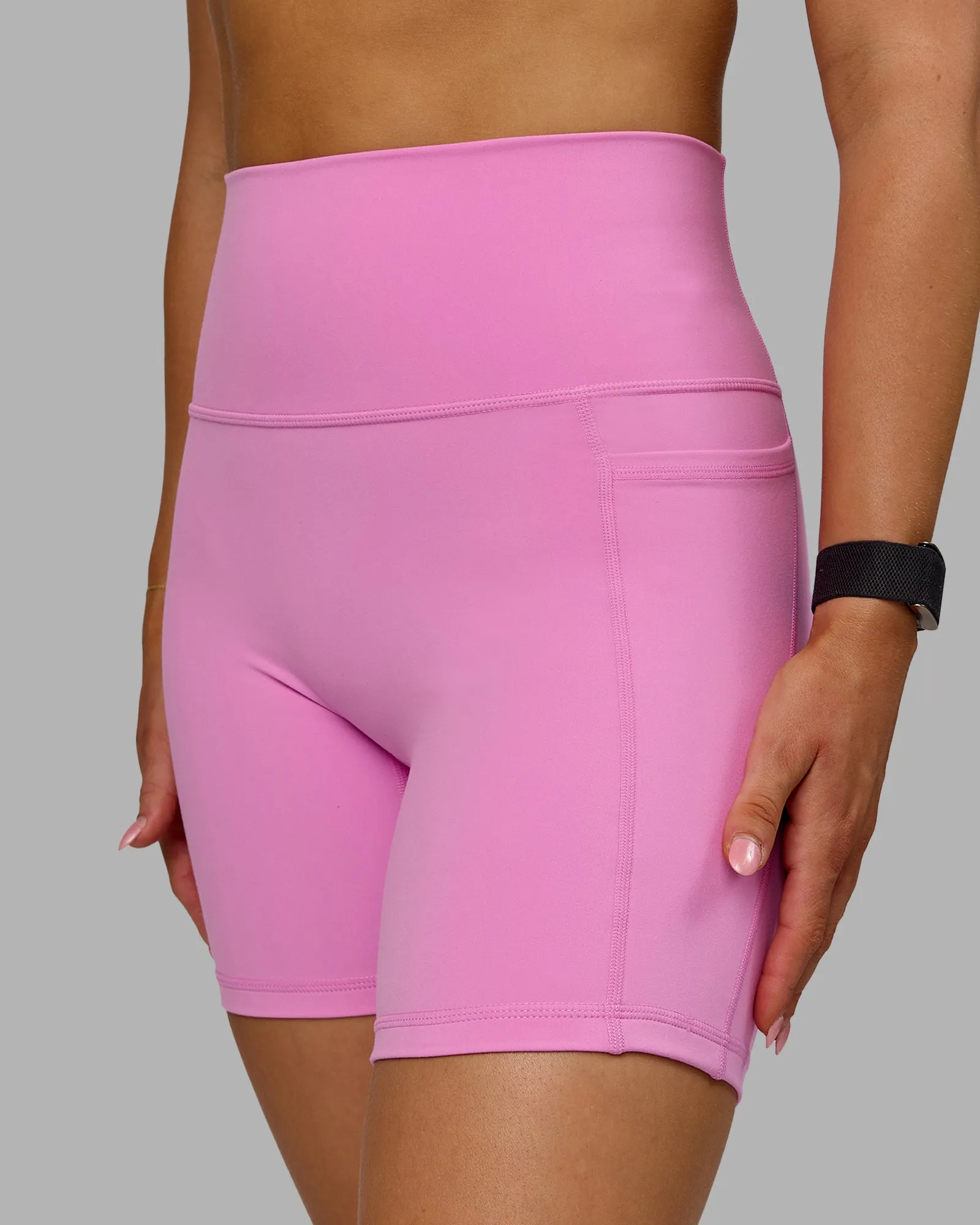 Fusion Mid Short Tights with Pockets - Spark Pink